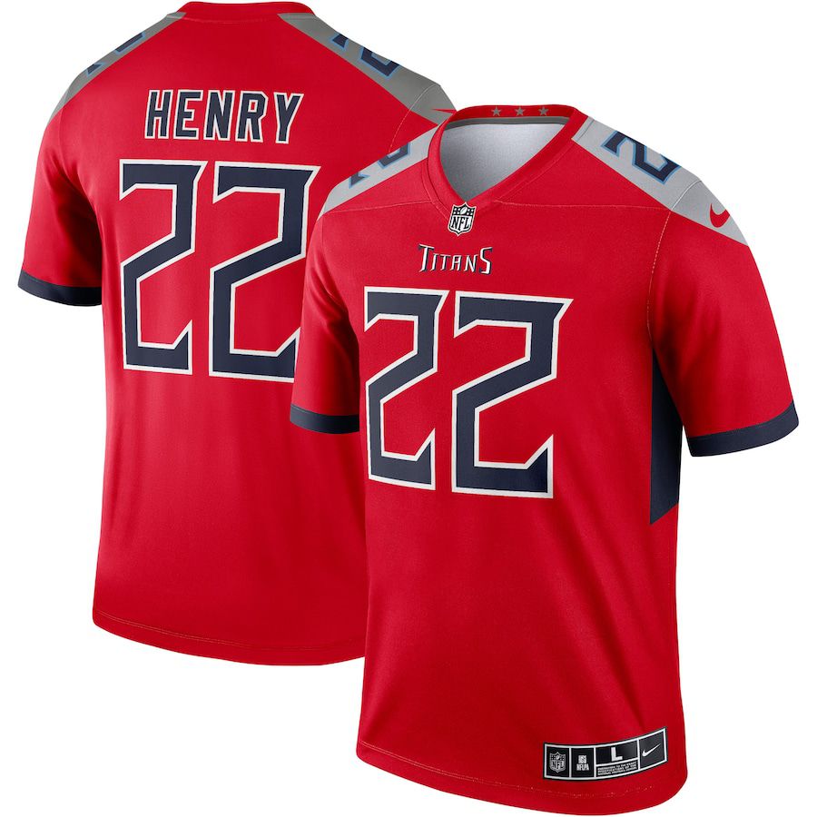 Men Tennessee Titans #22 Derrick Henry Nike Red Inverted Legend NFL Jersey